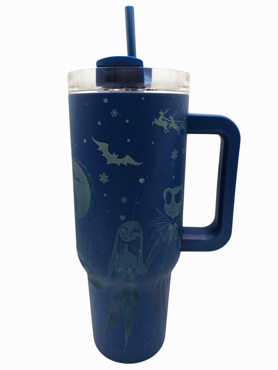 Other - Disney 40oz Nightmare Before Christmas Engraved Etched tumbler Blue Silver